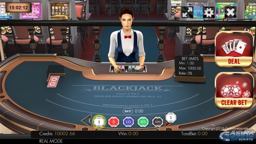 무료 Blackjack 21 3D Dealer 게임 플레이