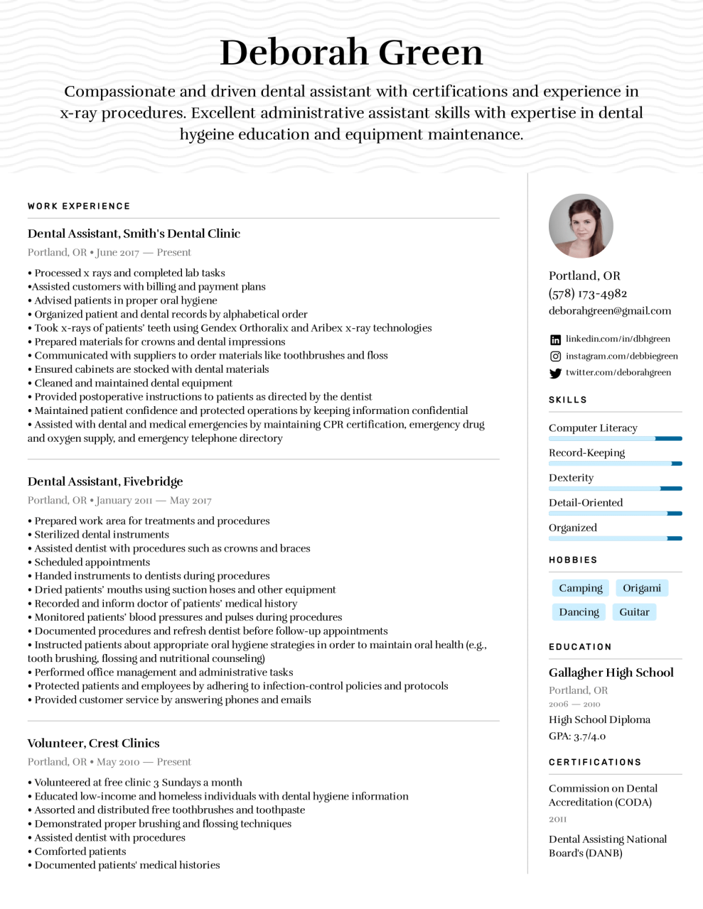 Dental Assistant Resume Example & Writing Tips For 2022