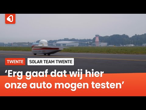Solar Team Twente heeft laatste tests op vliegveld Lelystad voordat reis naar Australië begint